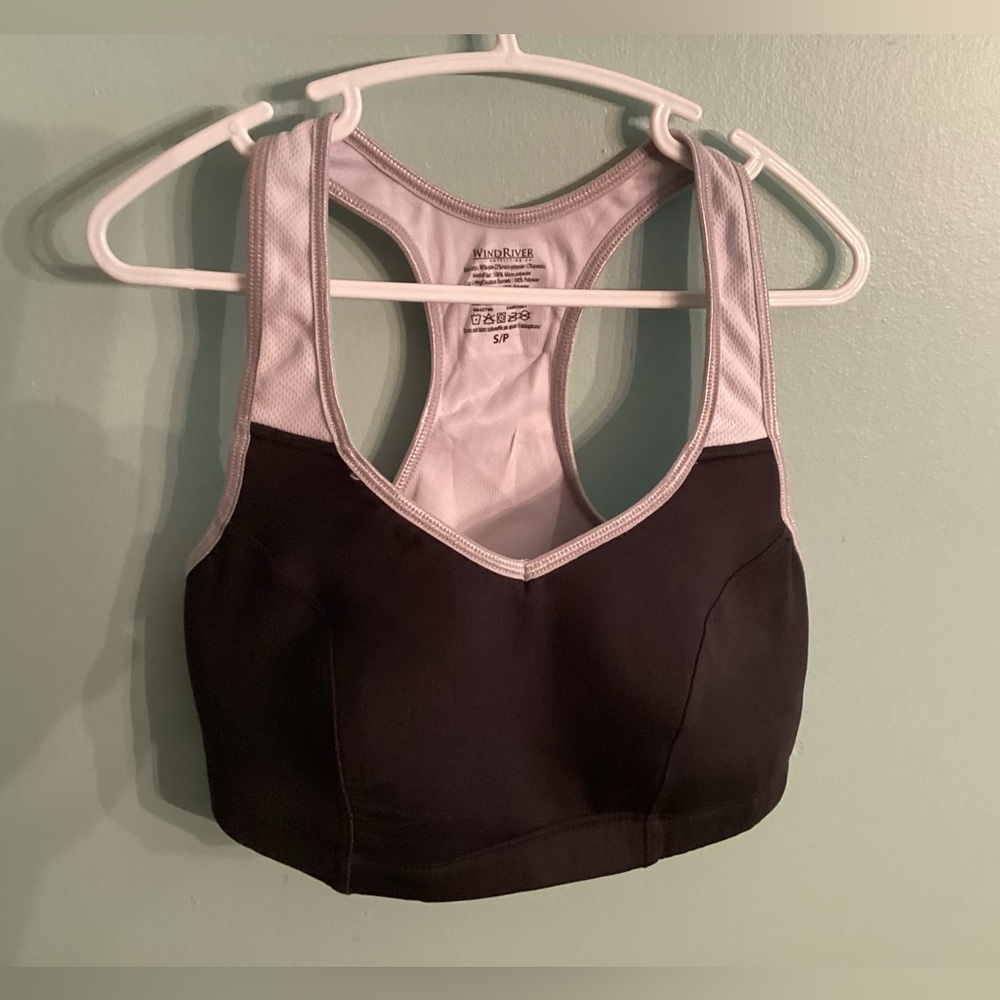 Wind river Black and White Racerback Sports Bra